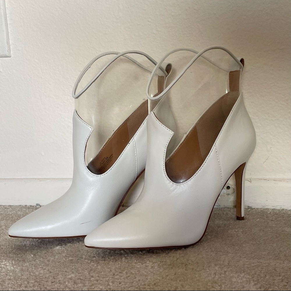Jessica Simpson white and clear boots, worn once, size 7.5